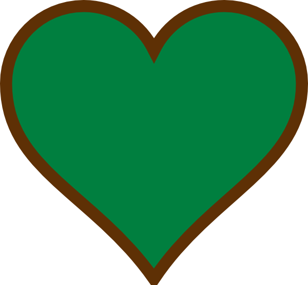 Hearts clipart crayon. Brown green heart clip