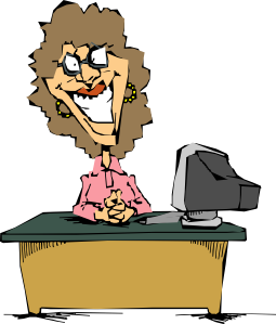 Free funny lady cliparts. Receptionist clipart thank you