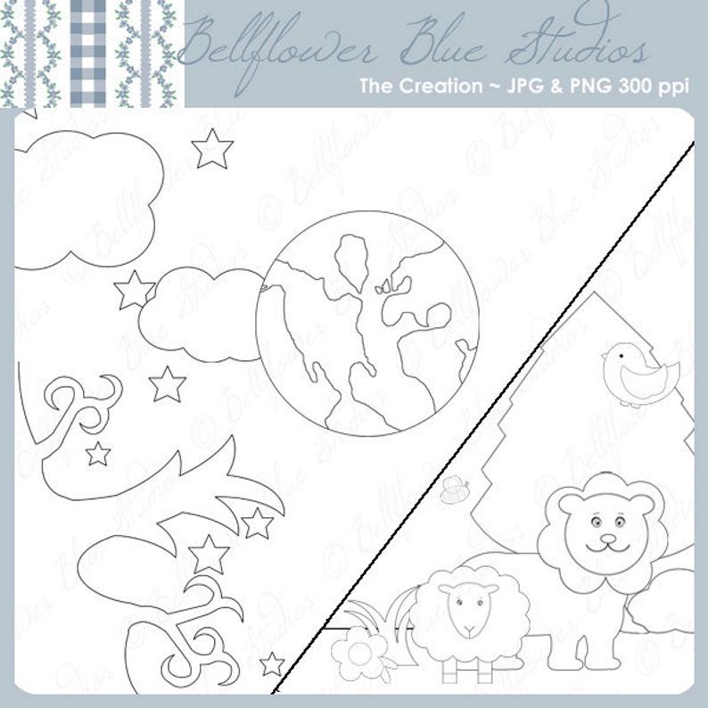 creation clipart black and white