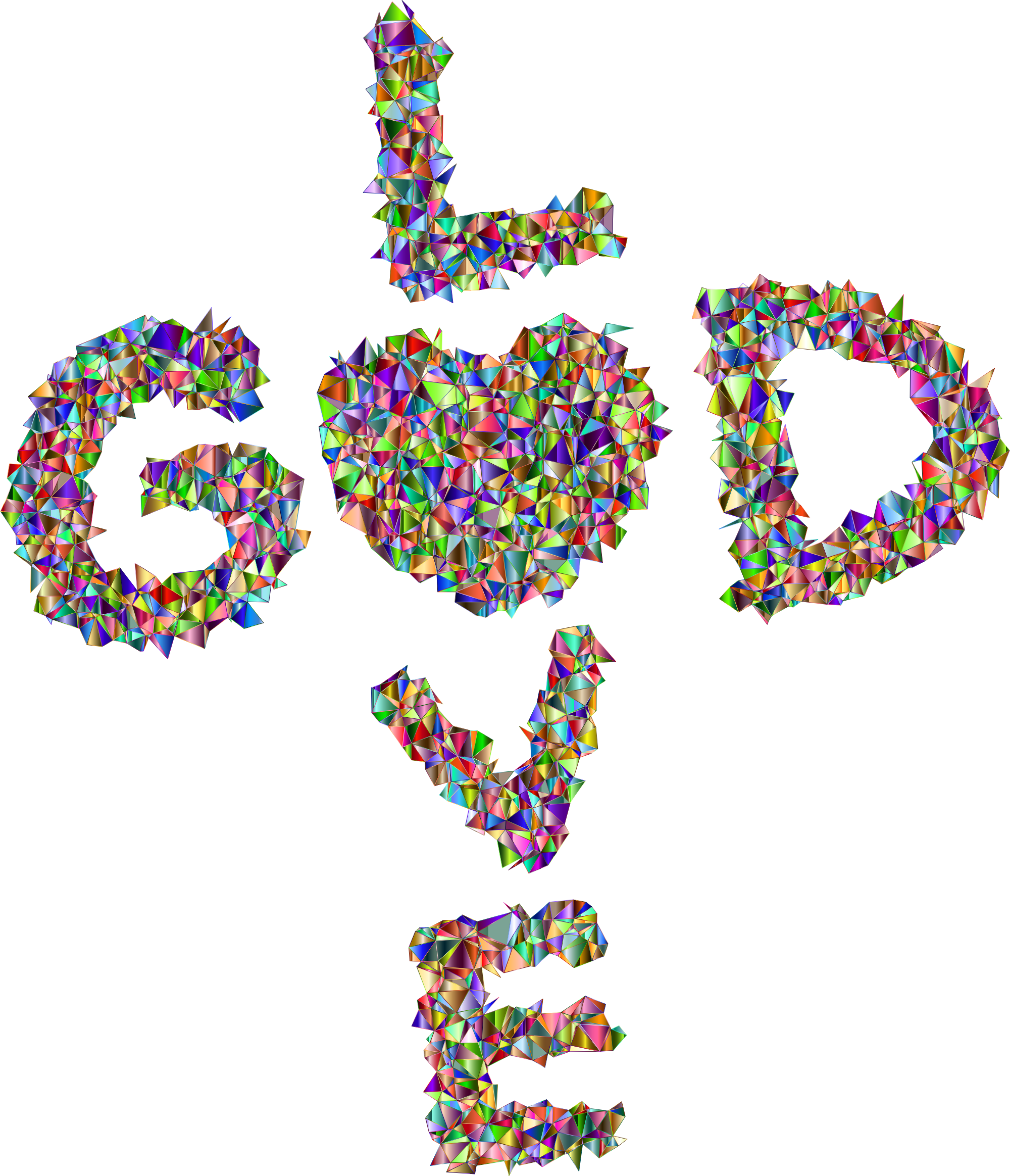 Words clipart lord. Low poly love god
