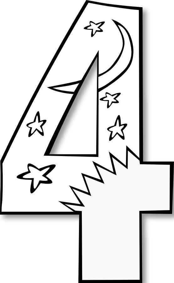 number 4 clipart creation day 1