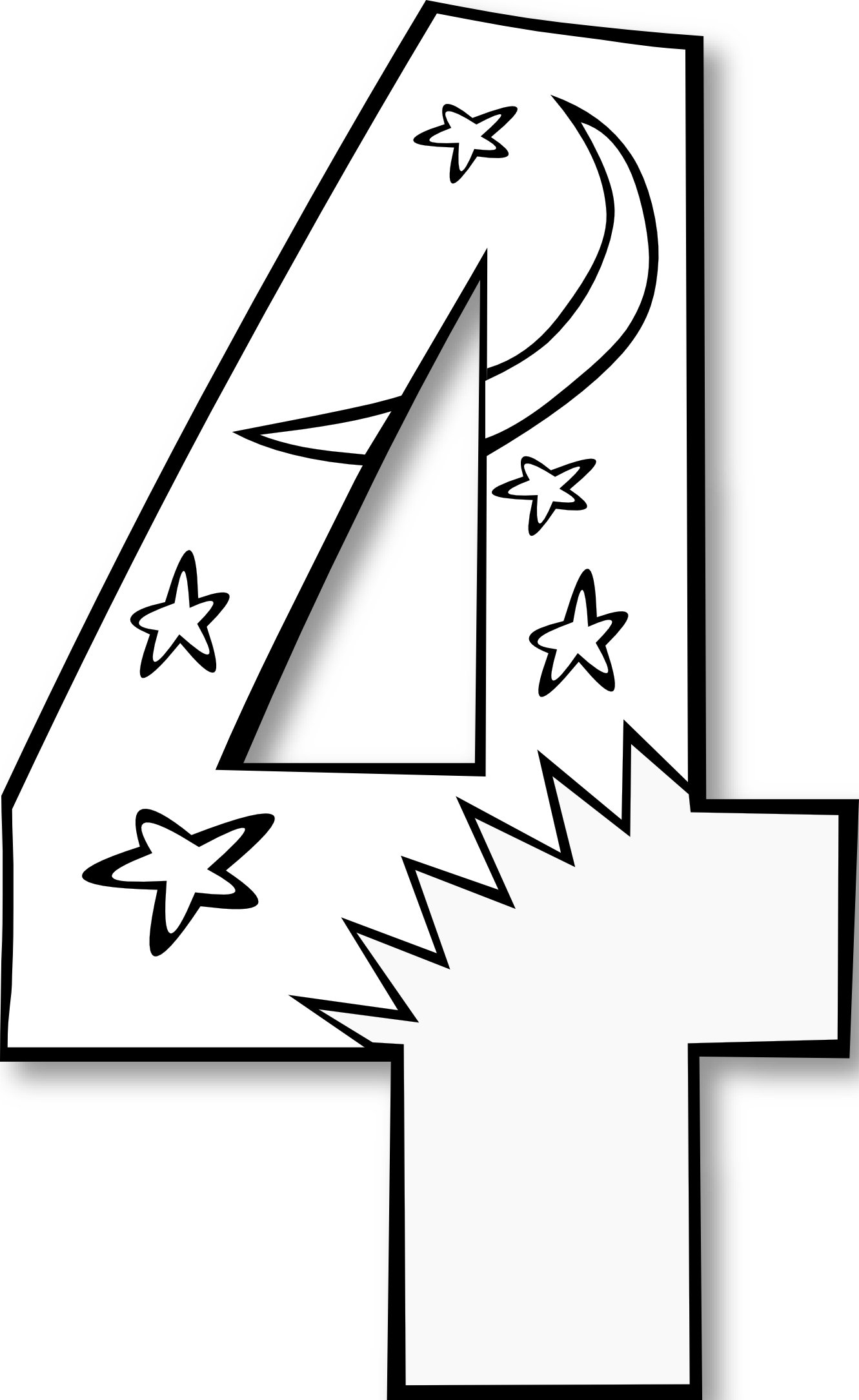 number 4 clipart creation day 1
