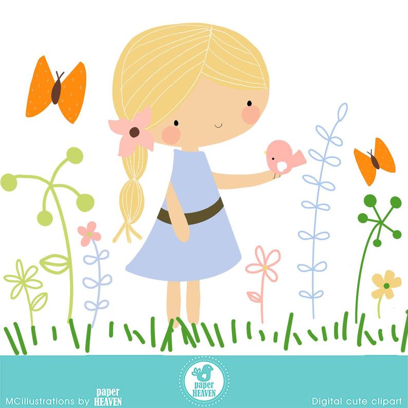 I girl flower commercial. Creation clipart love nature