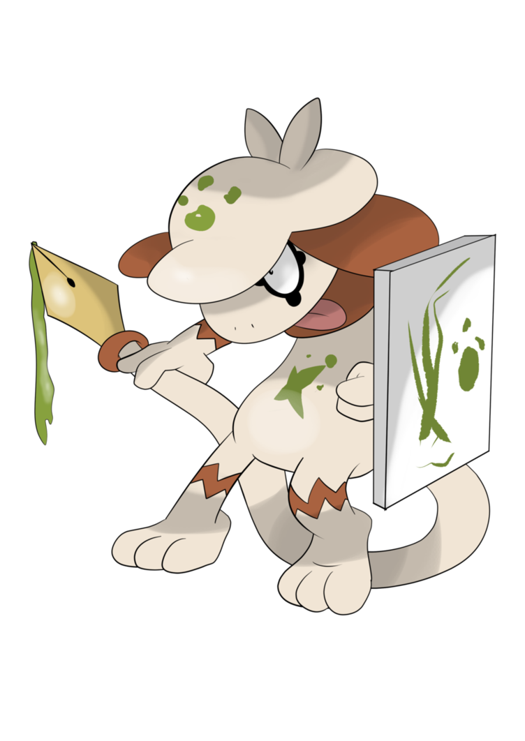 Creative clipart artist easel. Mega smeargle creativity sketch