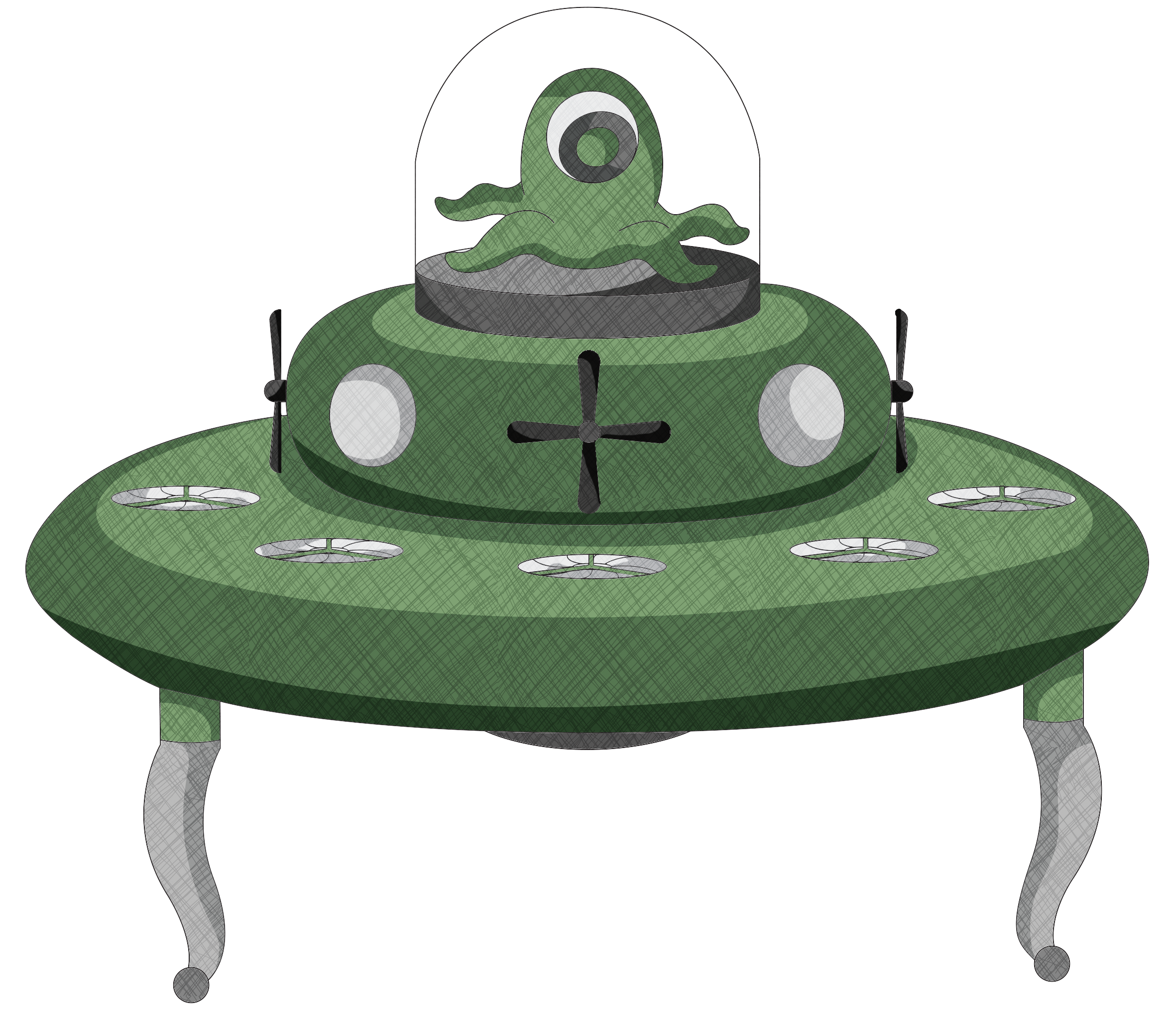 Creative clipart creative student. Alien ufo spaceship vector