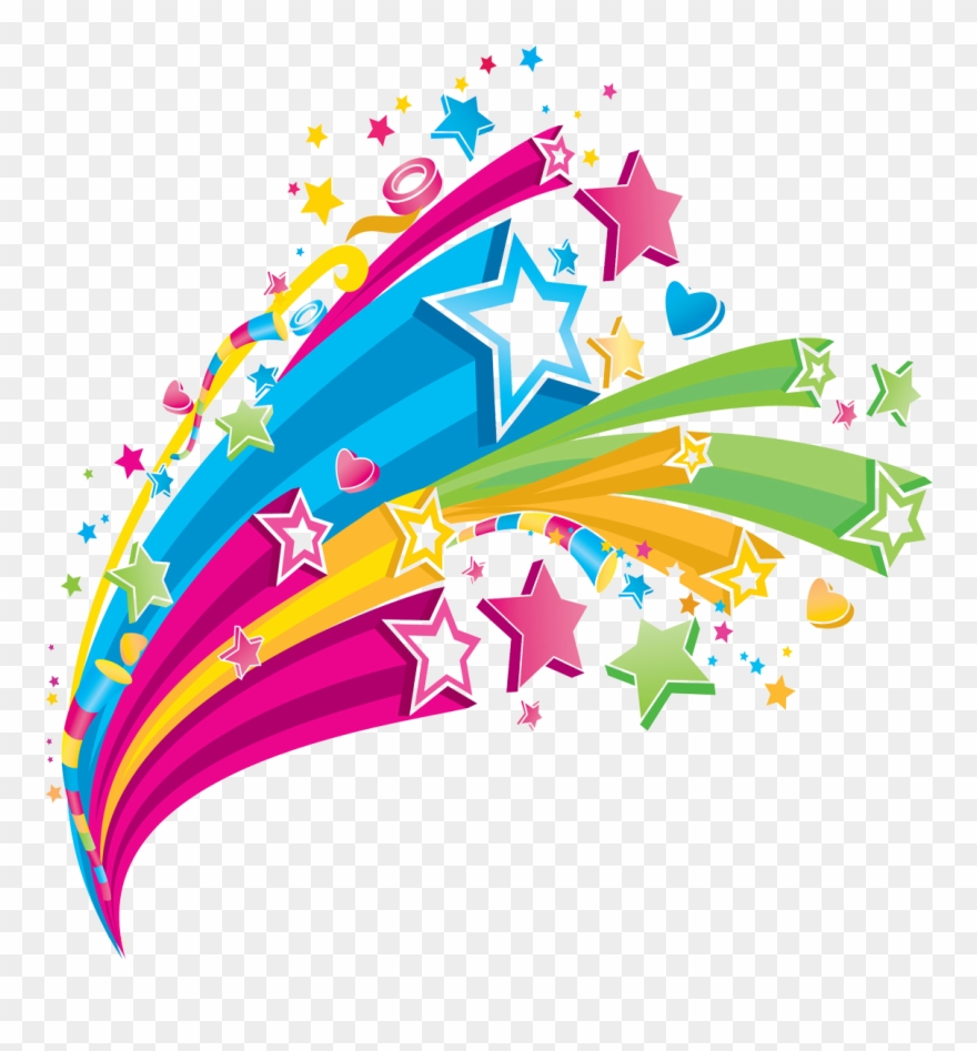 Creative hand colorful star. Fiesta clipart rainbow