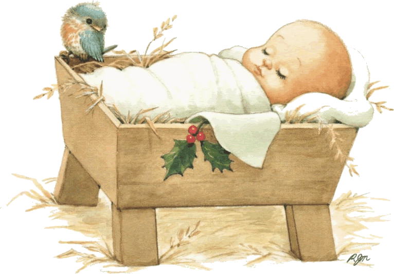 Crib clipart old fashioned baby. Day jesus merry christmas