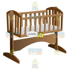 An rocking with mattress. Crib clipart old fashioned baby