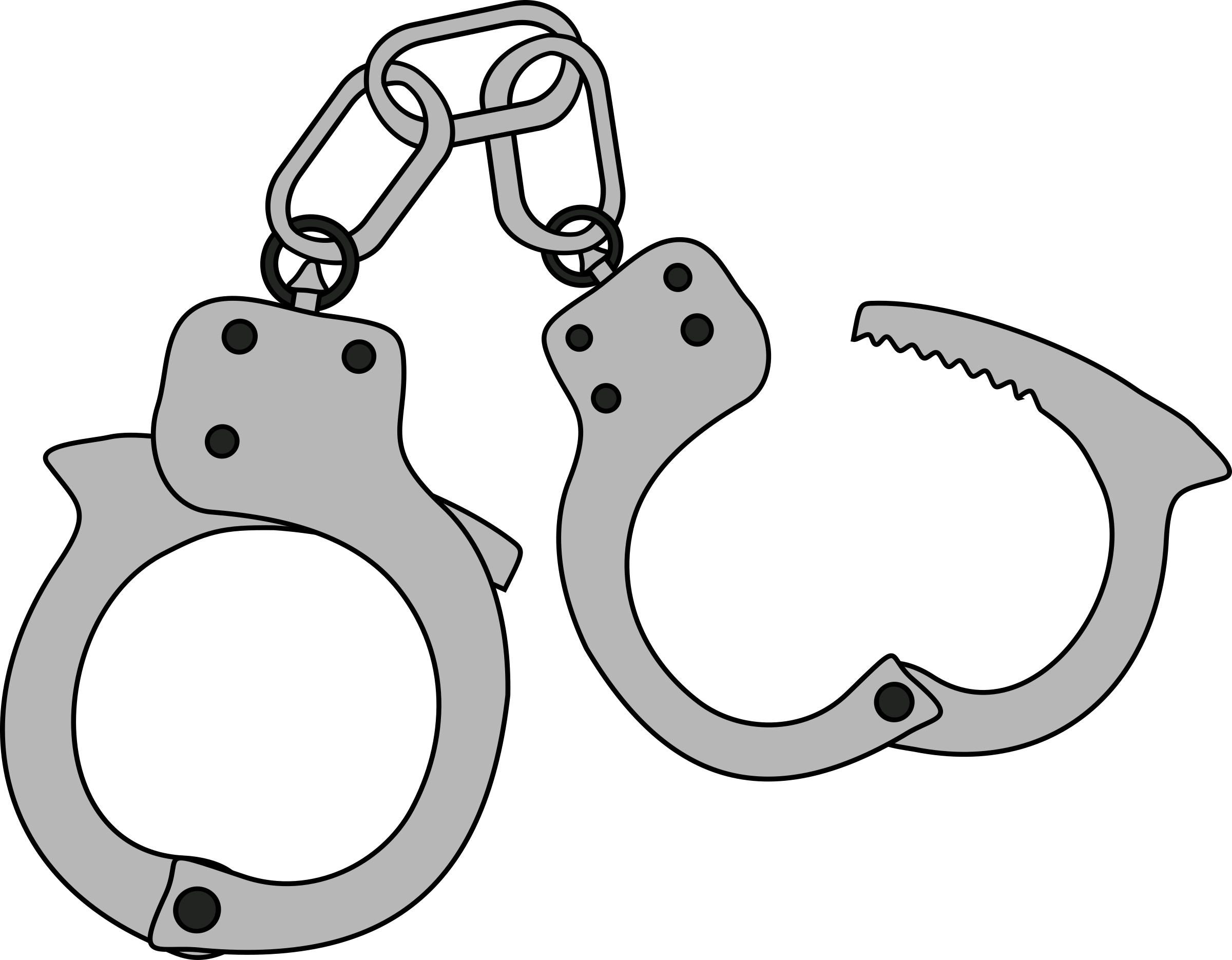 Policeman clipart black and white. Simple colored handcuffs big