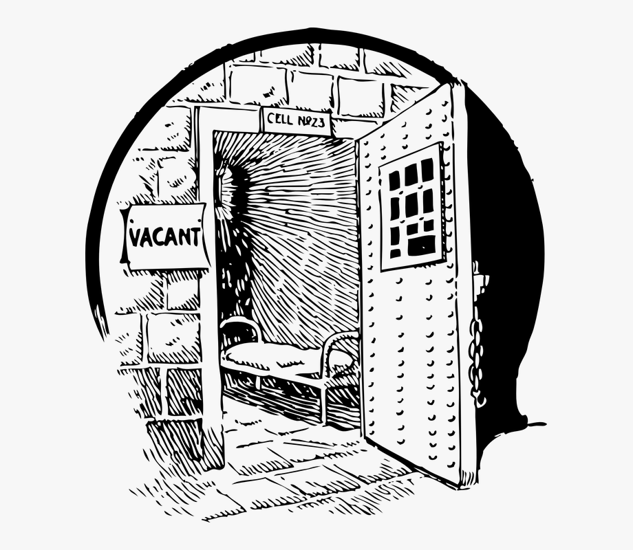 Drawing prison cell clip. Jail clipart criminal trial