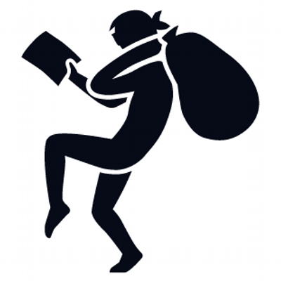 Thief silhouette robbery . Crime clipart theft