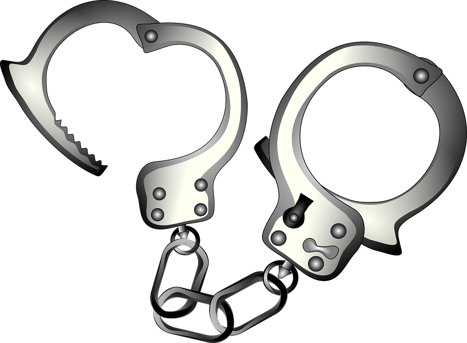 Criminal clipart black and white. Prison handcuffs pencil in
