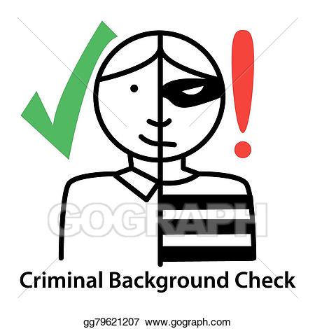 Eps illustration background check. Criminal clipart criminal record