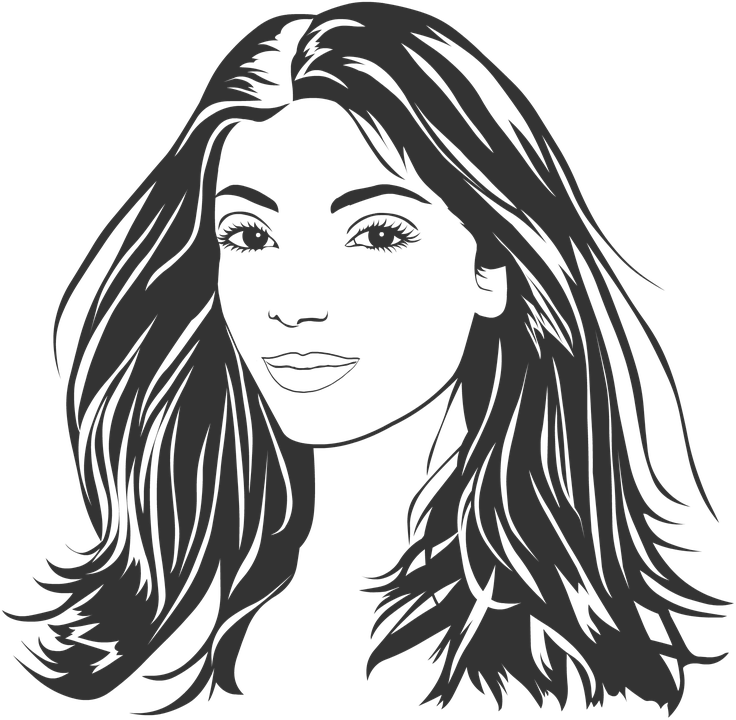 Girl long hair free. Criminal clipart woman
