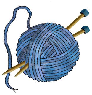 knitting clipart blue yarn