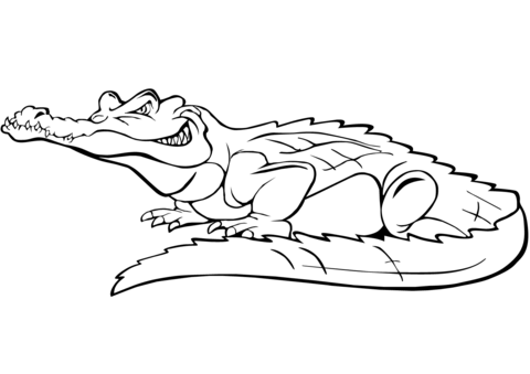 crocodile clipart coloring