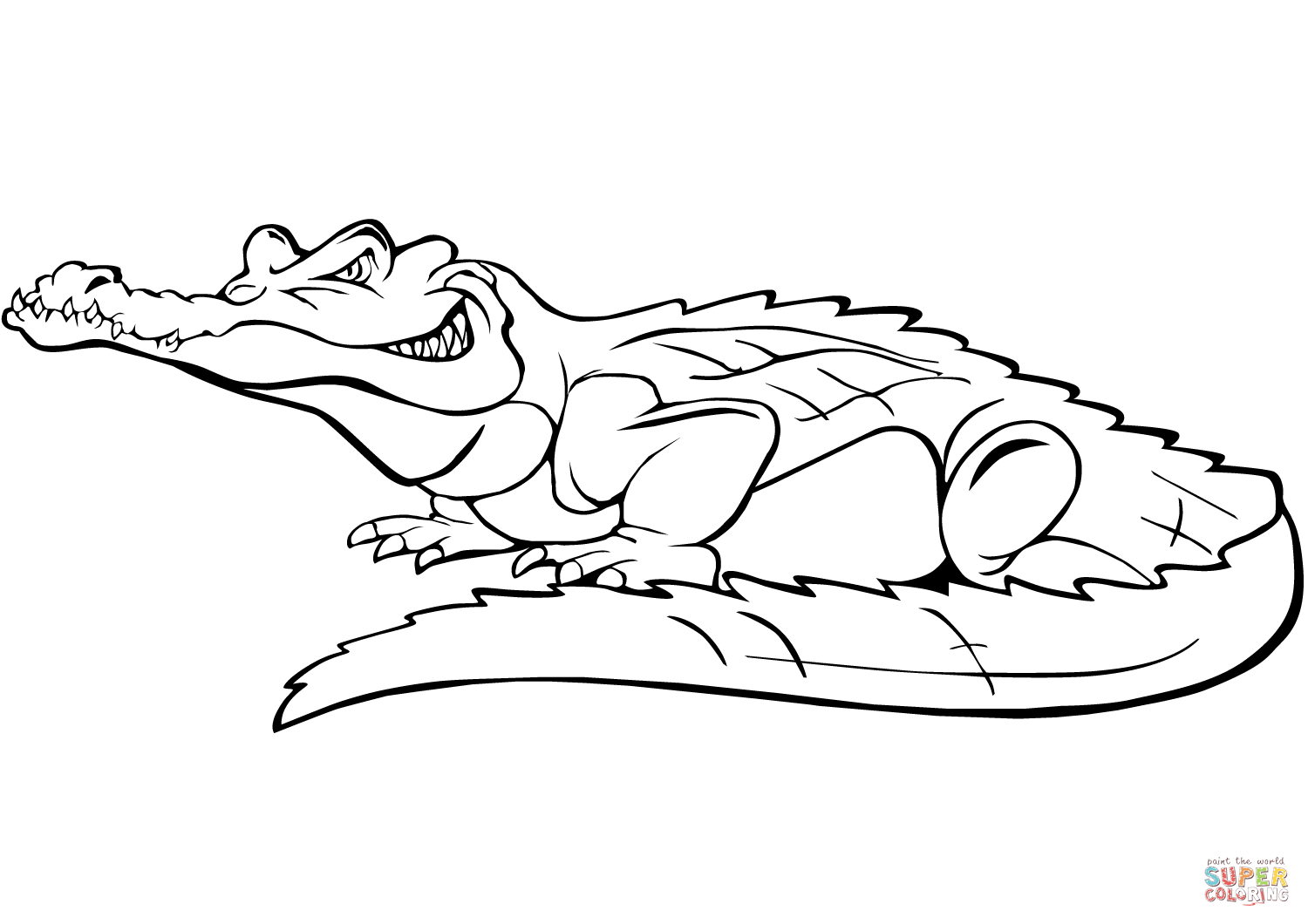 crocodile clipart coloring