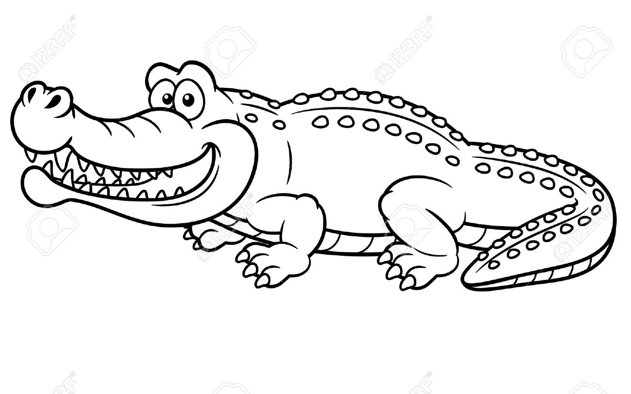 crocodile clipart drawn