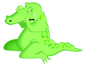 crocodile clipart sad