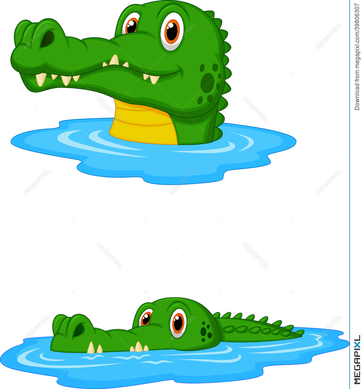 swamp clipart crocodile swimming