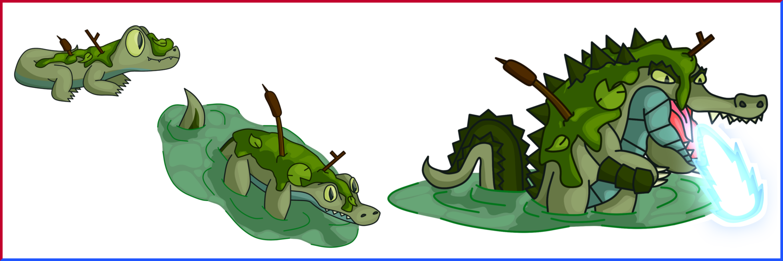 Crocodile clipart swimming. Swamp pseudo legendary monthly