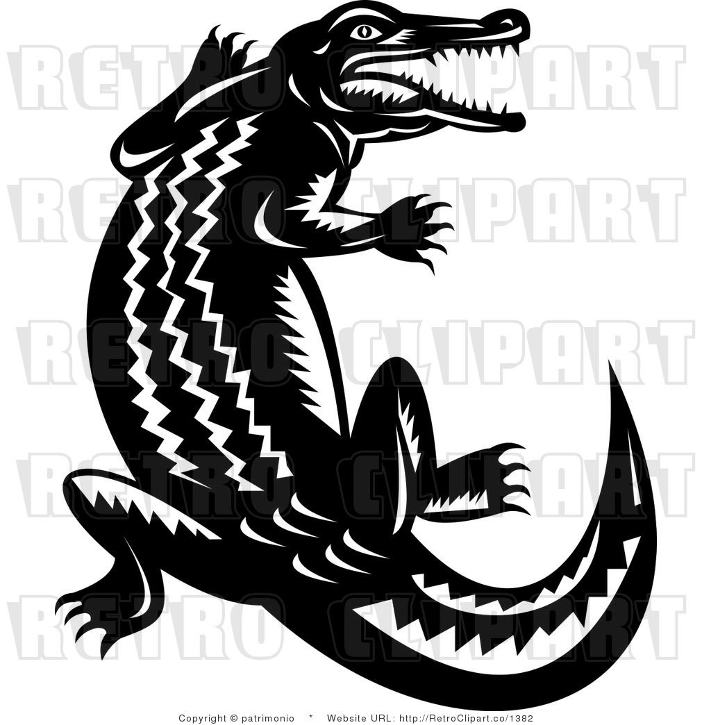 crocodile clipart top view