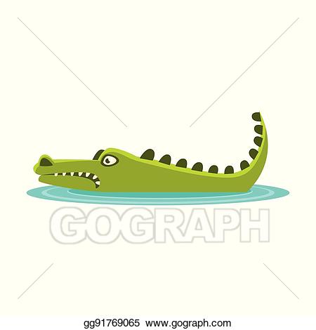 crocodile clipart water vector