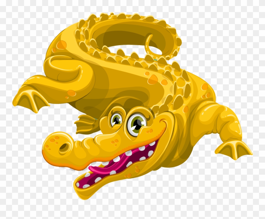 crocodile clipart yellow