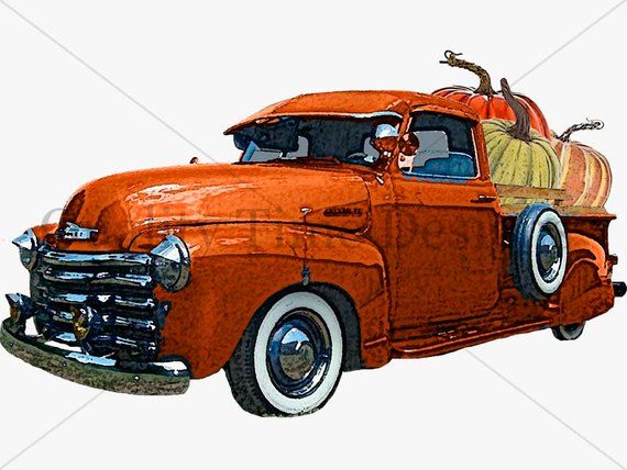 Fall pumpkin truck green. Crops clipart country farm