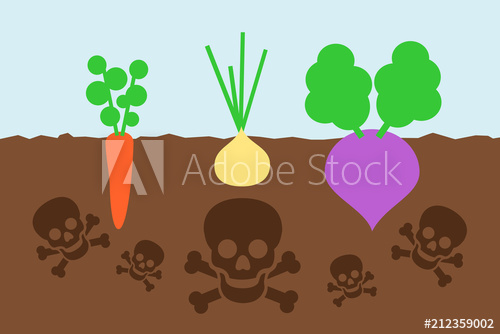 Dangerous on the polluted. Crops clipart cultivation