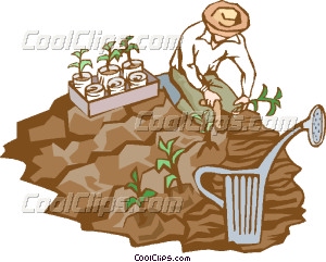 crops clipart farmer planting