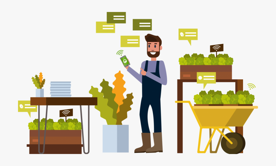 Management farmer illustration cliparts. Crops clipart modern farm