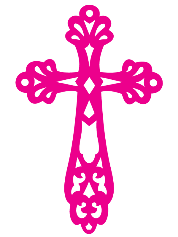 Crucifix pink cross