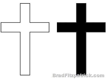 clipart cross black and white