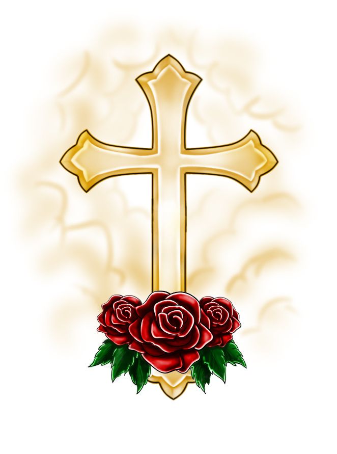 Clipart rose cross. Pin on memorial for