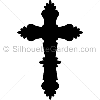 Crucifix. Cross clip art silhouette