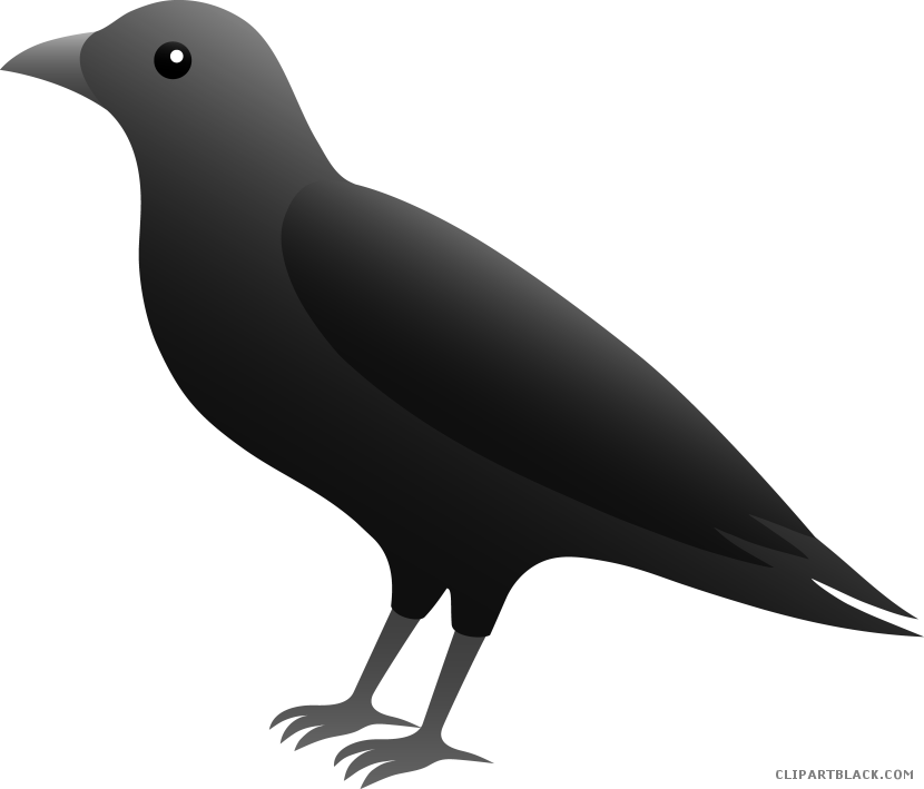 crow clipart black and white