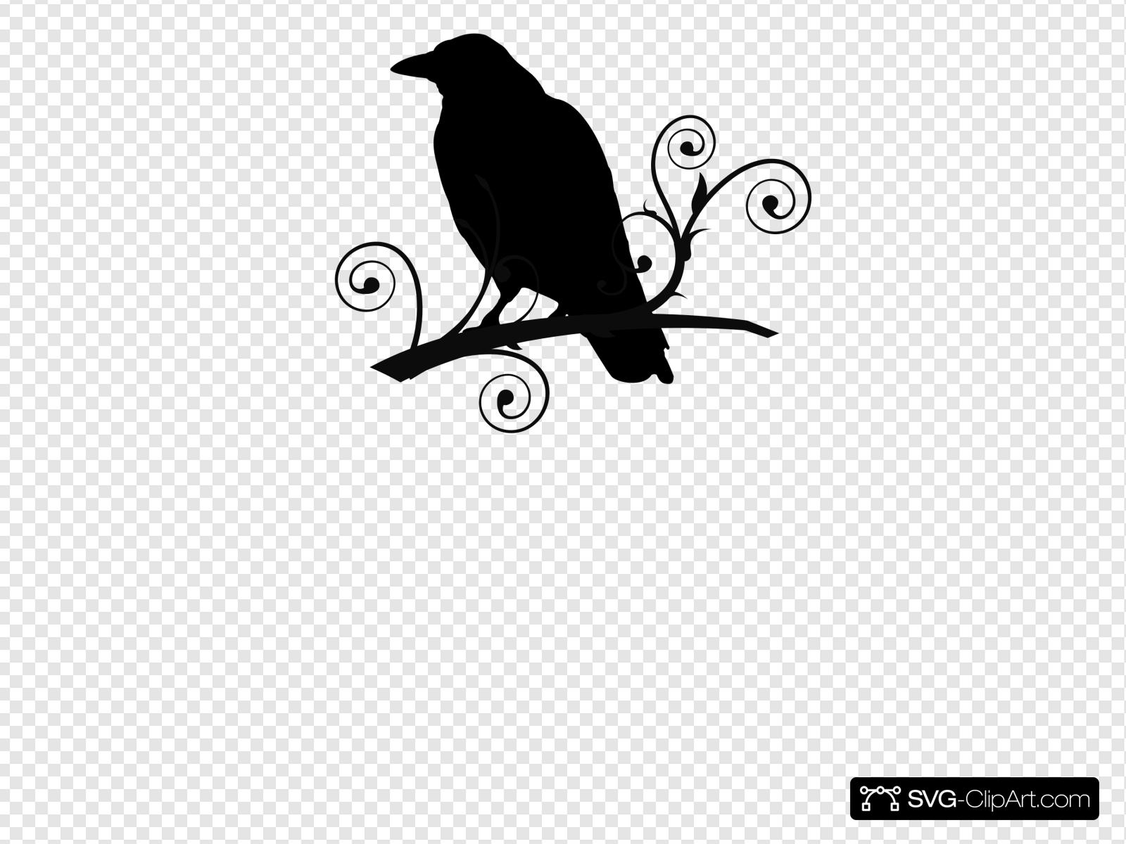 crow clipart branch clipart