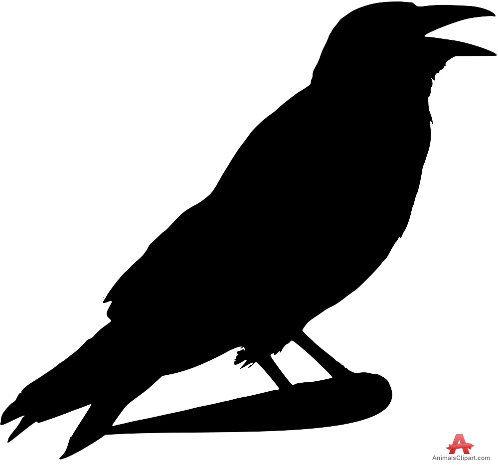 Crow clipart color. Silhouette pencil and in