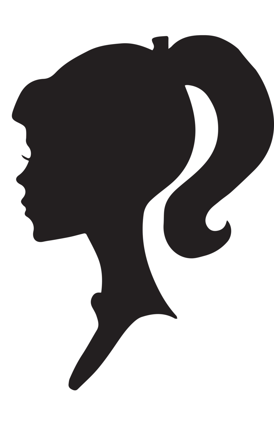 Lady clipart silhouette. Female profile by snicklefritz