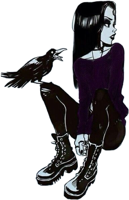 Goth gothicgirl gothgirl raven. Crow clipart gothic
