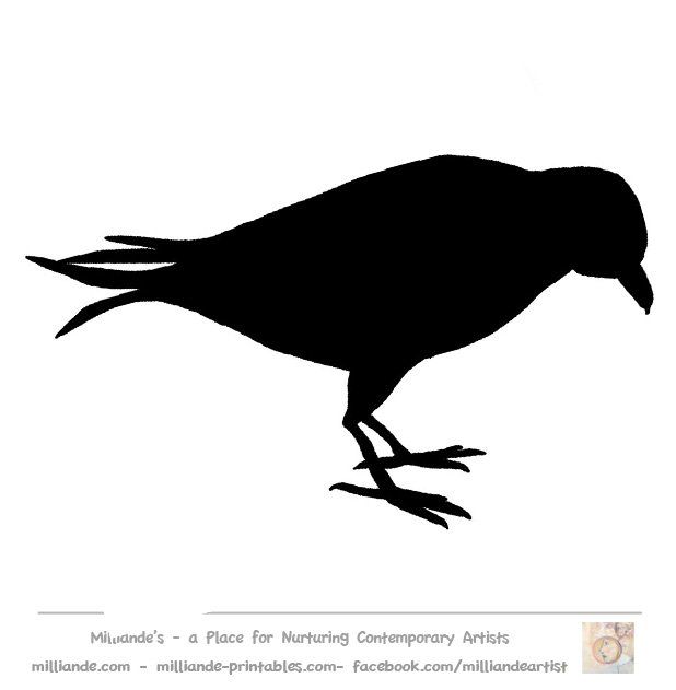 crow clipart stencil