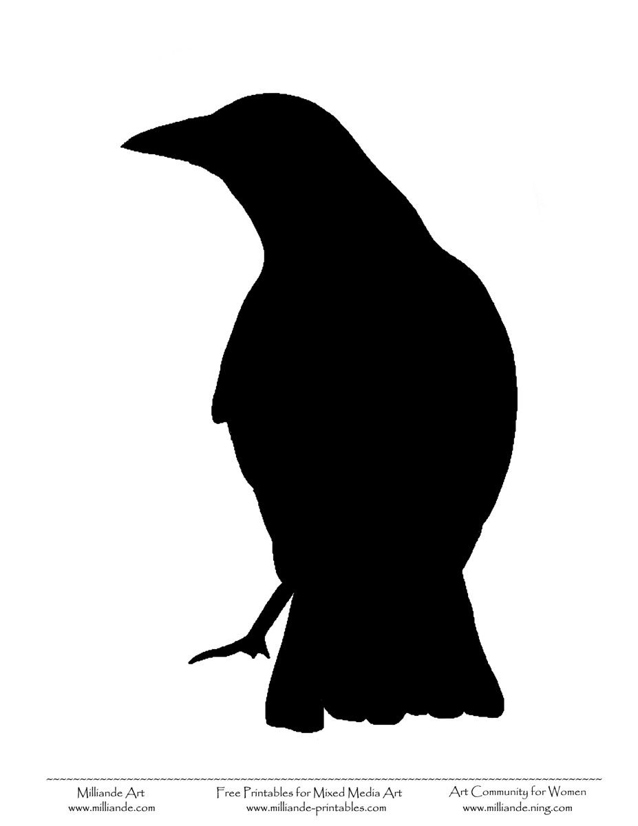 crow clipart stencil