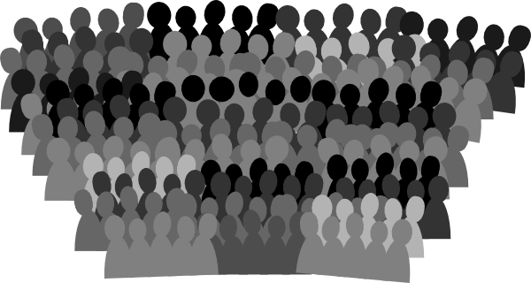 crowd clipart black and white