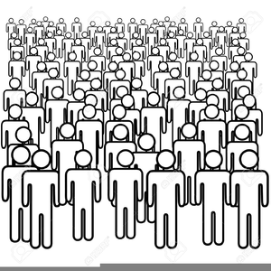 crowd clipart black and white