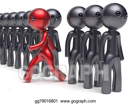Crowd clipart career person. Stock illustration different unique