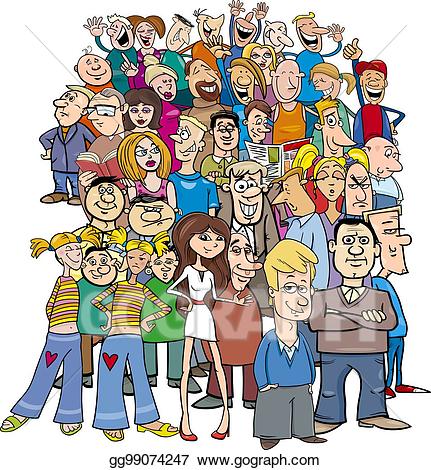Crowd clipart cartoon. Vector stock of people