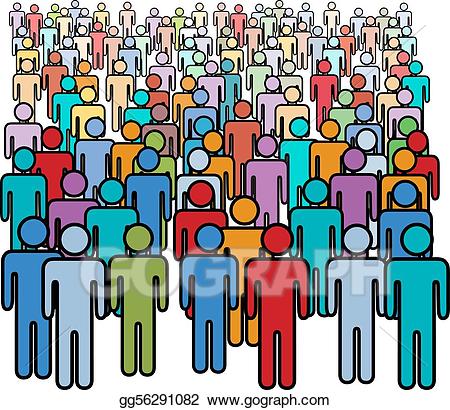 crowd clipart colorful