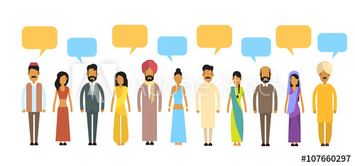 People group chat bubble. Crowd clipart crowd indian