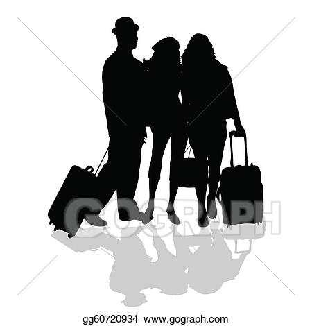 Crowd clipart group travel. Clip art vector is